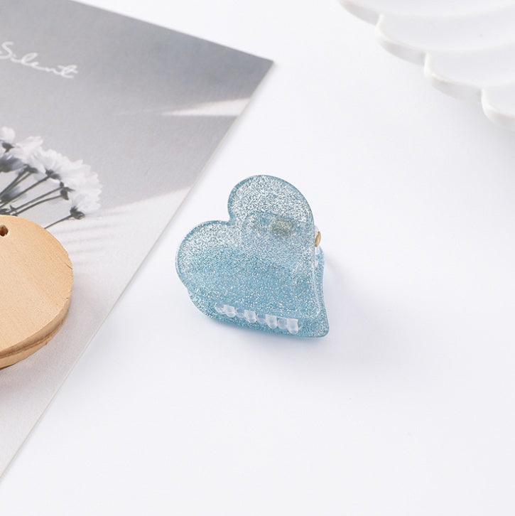 Sparkly Hearts in Sky Blue