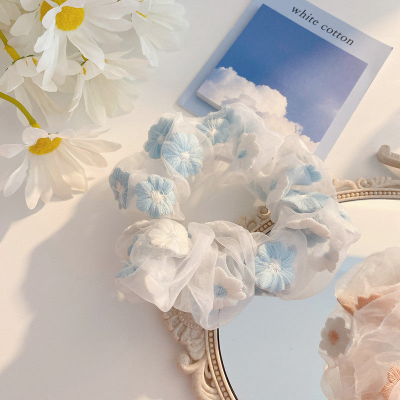 Flower Girl Scrunchie in Sky Blue