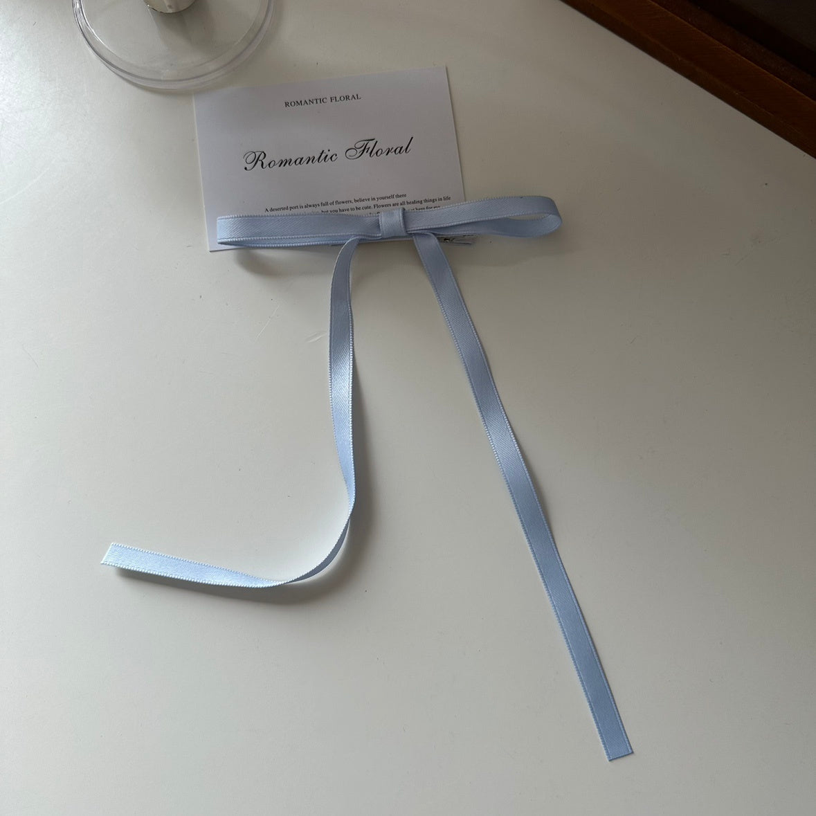 Small Bow Hair Clip in Baby Blue